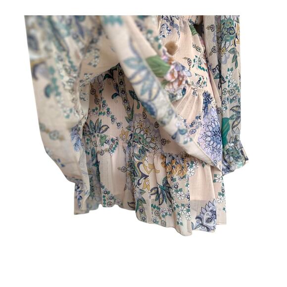 Super Natural by Secret Mission Rose Dress NWOT Boho Floral Mini S Beige Layered - Picture 8 of 15